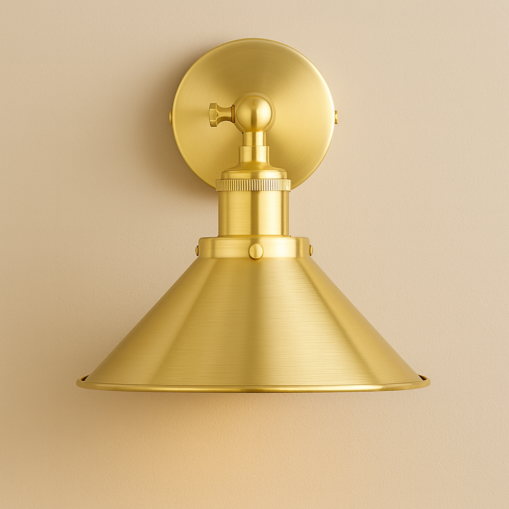 Rechargeable Wall Light | Conical Metal LED Sconce with Adjustable Shade
