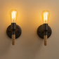 Industrial Wall Light | Metal Sconce with Hemp Rope Accent for Loft and Hallway Decor