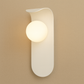 Modern Wall Light | Curved Metal Backplate with Frosted Glass Globe Shade