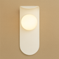 Modern Wall Light | Curved Metal Backplate with Frosted Glass Globe Shade