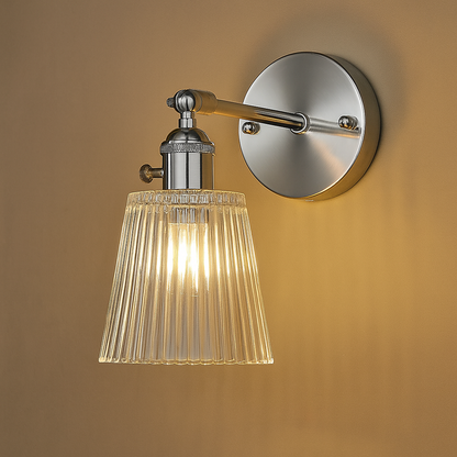 Contemporary Wall Light | Chrome Wall Sconce with Dual Frosted Glass Globes and Slim Curved Arm
