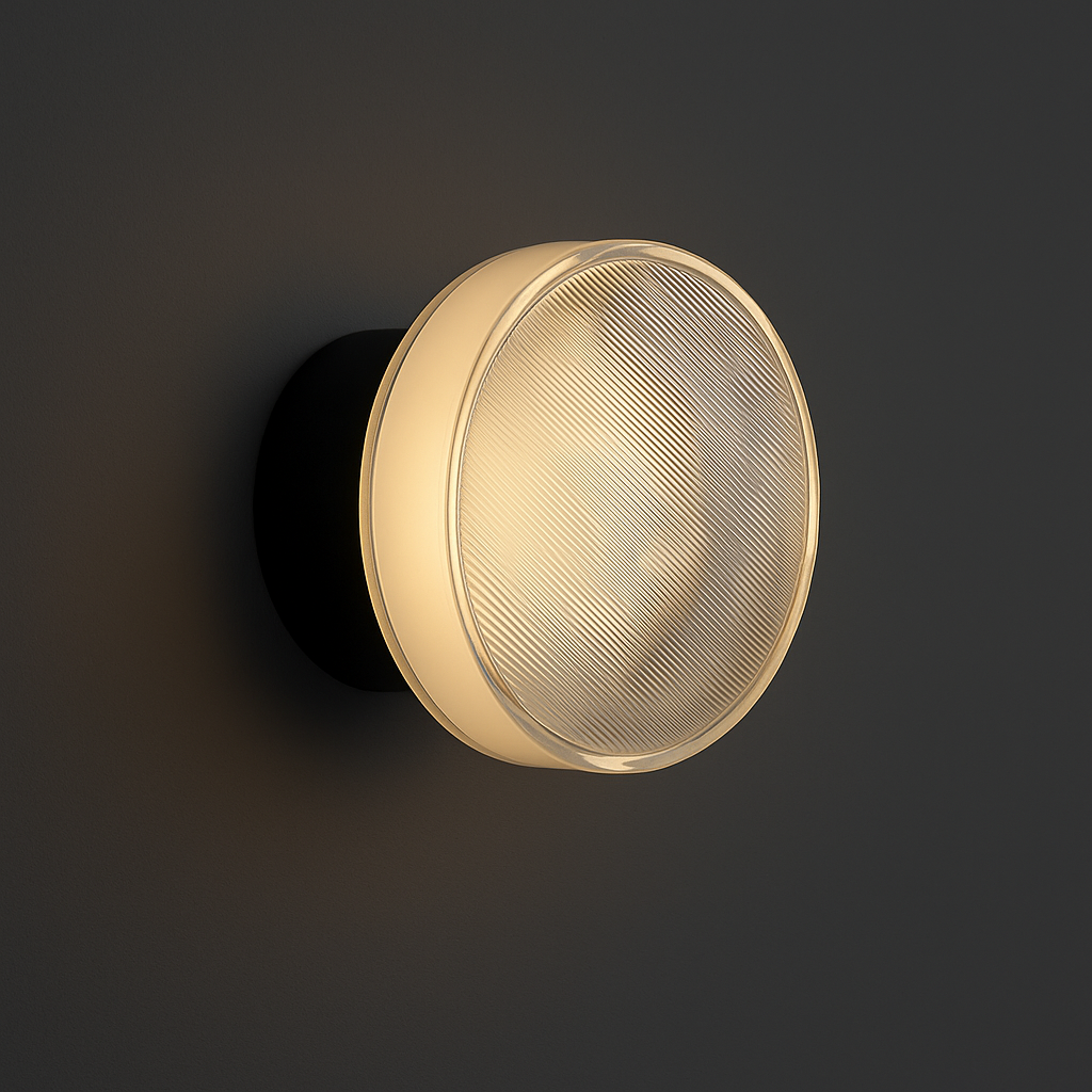 Modern Glass Wall Light | LED Nordic Round Glass Sconce with Acrylic Shade