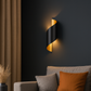 Modern Wall Light | Led Black & Gold Spiral Outdoor Sconce with Up & Down Lighting
