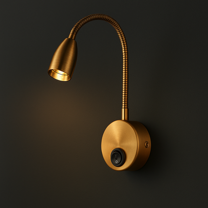 Antique Brass Wall Light | Modern Gold Aluminum LED Sconce with 30° Focusing Lens and Touch Switch