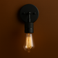 Industrial Wall Light | Minimalist Black Sconce with Exposed Bulb