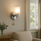 Modern Wall Light | Chrome Sconce with Frosted Glass Shade and Pull Switch