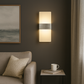 LED Wall Light | Rectangular Frosted Acrylic Shade with Aluminum Center Band
