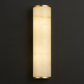Art Deco Wall Light | Slim Cylindrical Natural Stone Sconce with Brass Finish