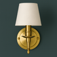 Brass Wall Light | Copper Sconce with White Fabric Shade