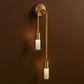 Brass Wall Light | Double G9 Sconce with Frosted Glass and Long Arched Tubes