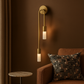 Brass Wall Light | Double G9 Sconce with Frosted Glass and Long Arched Tubes