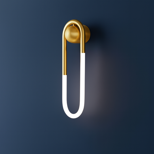 Brass Wall Light | Globe Glass Sconce with Vertical Rod
