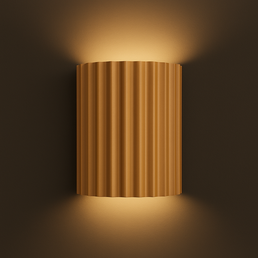 Modern Wall Light | Modern Ribbed Resin Cylinder Sconce