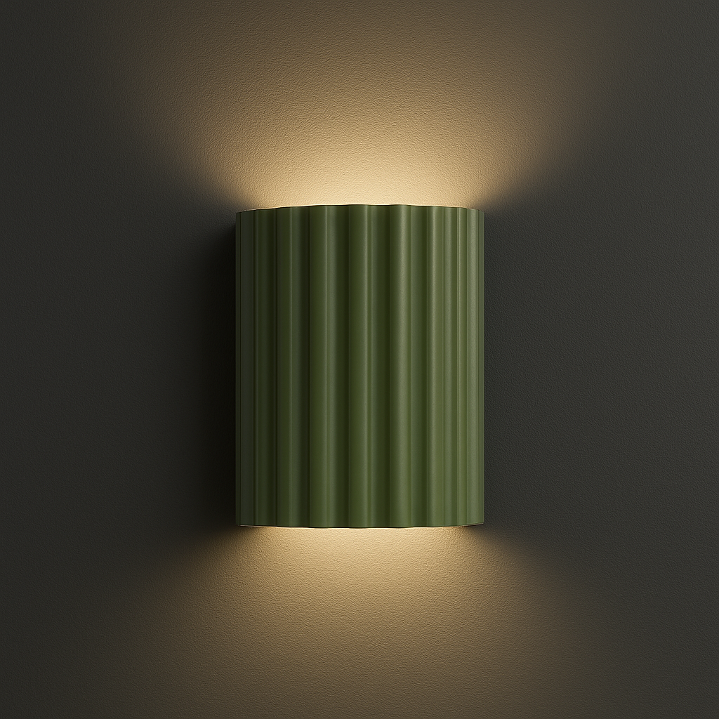 Modern Wall Light | Modern Ribbed Resin Cylinder Sconce