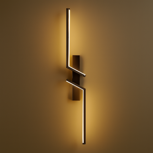 Contemporary Wall Light | Aluminum Sconce with Dual Zigzag LED Strips