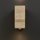 Contemporary Wall Light | Travertine Cylinder or Square Shade with Solid Wood Base