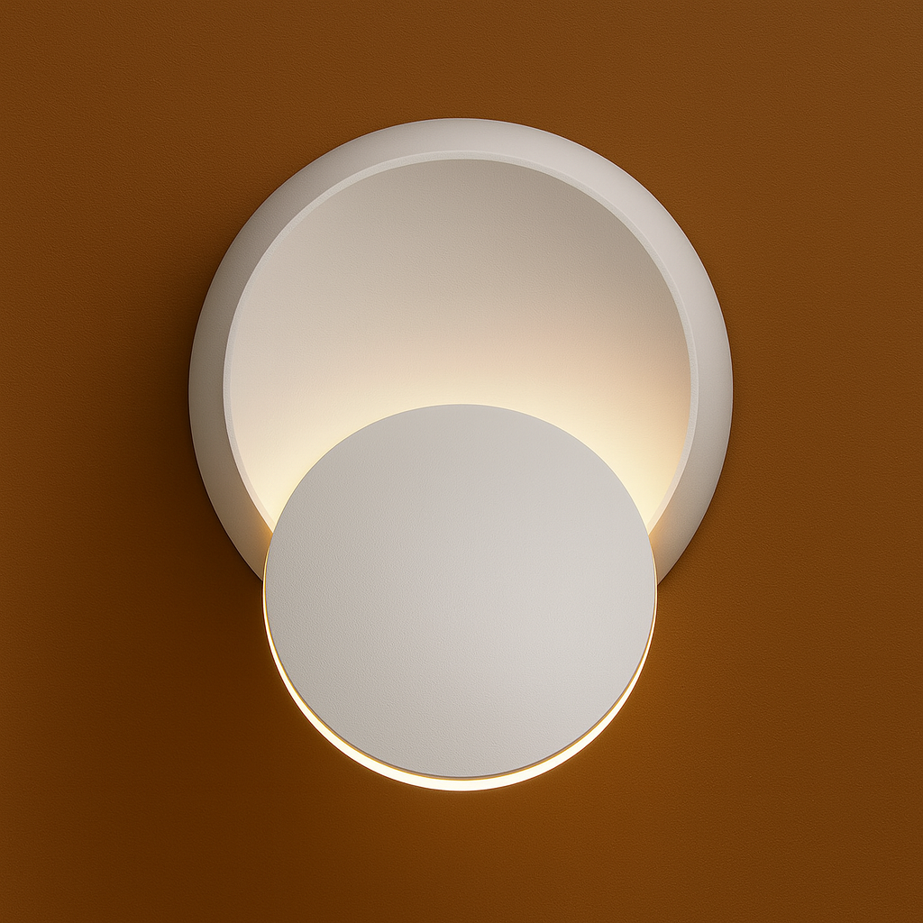 Contemporary Wall Light | Adjustable Round LED Sconce in Black or White
