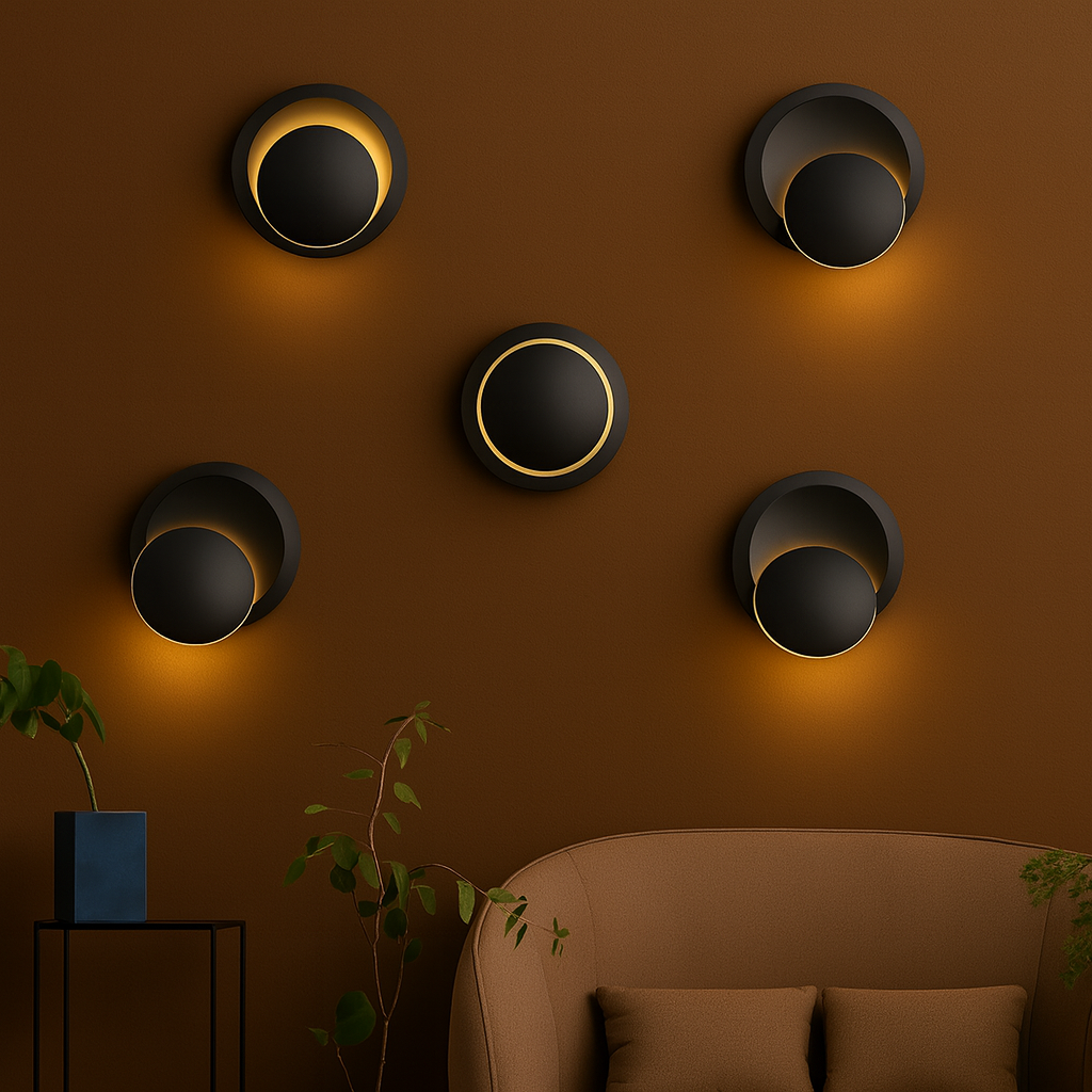 Contemporary Wall Light | Adjustable Round LED Sconce in Black or White