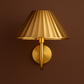 Rechargeable Wall Light | Brass Sconce with Pleated Metallic Shade