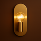 Brass Wall light | Oval Wall Sconce Sleek Vertical Backplate with Globe Bulb Holder