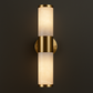 Brass Wall Light | Vertical Cylinder Sconce in Brass & Marble