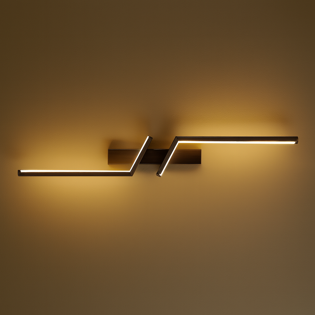 Contemporary Wall Light | Aluminum Sconce with Dual Zigzag LED Strips