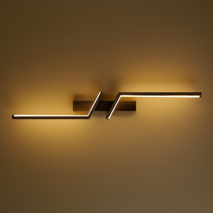 Contemporary Wall Light | Aluminum Sconce with Dual Zigzag LED Strips