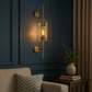 Industrial Wall Light | Brass Rod Sconce with Glass Cylinder Shade
