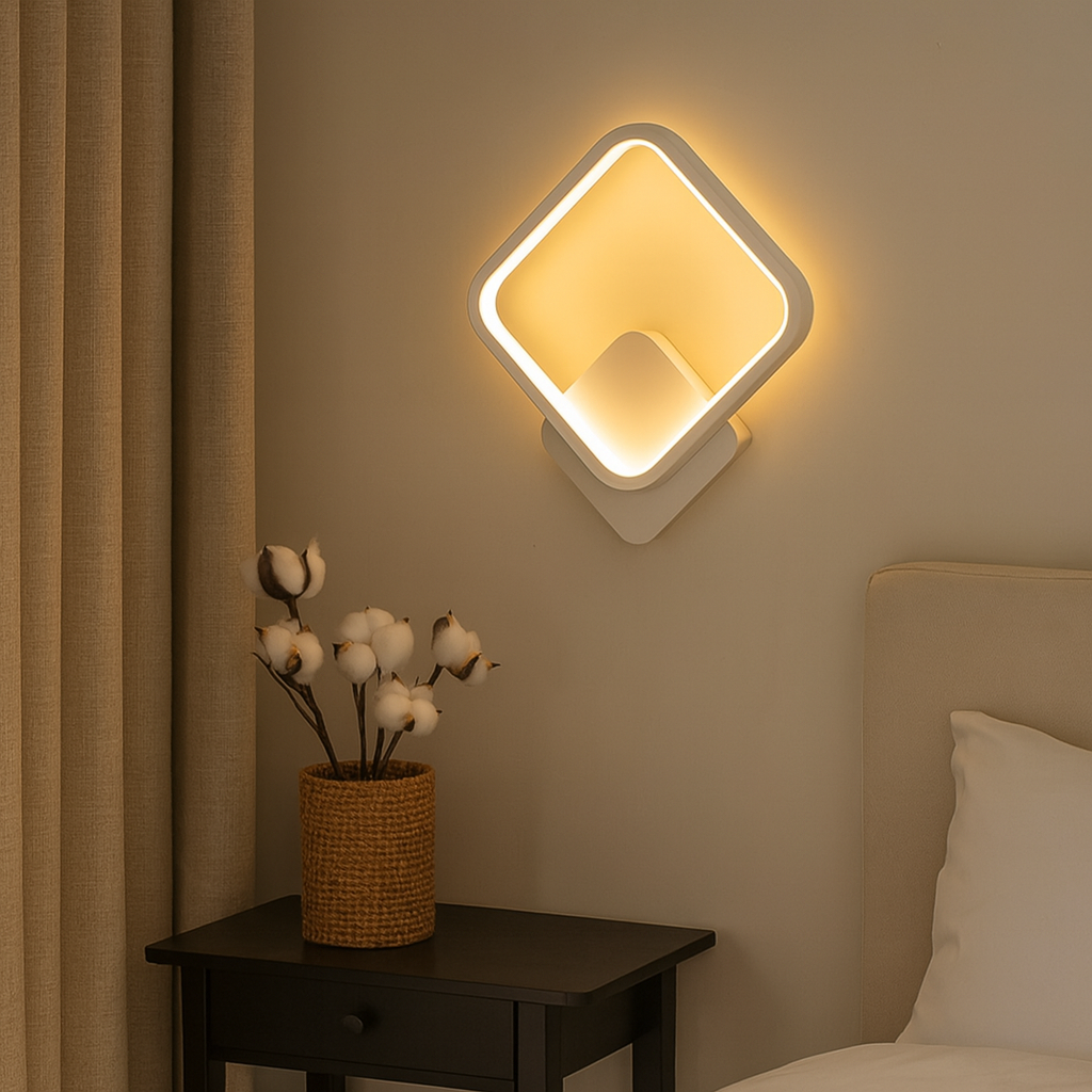 LED Wall Light | Modern Round Aluminum Sconce with Milky White Silicone Shade