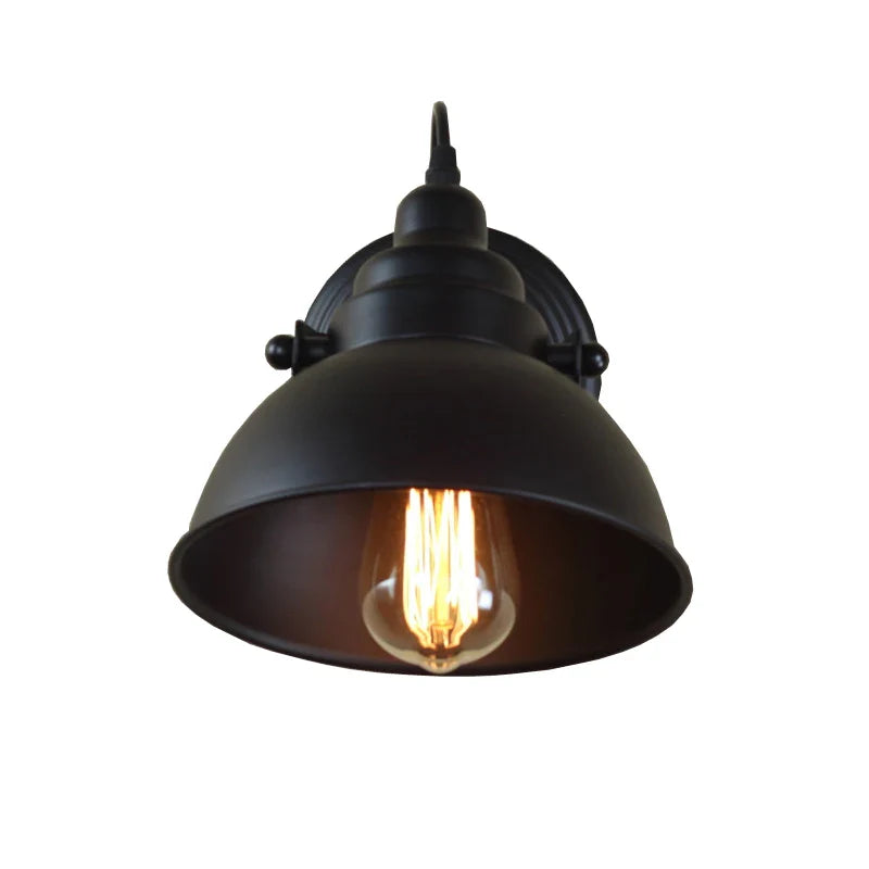 Industrial Wall Light | Vintage Black Iron Sconce with Adjustable Arm