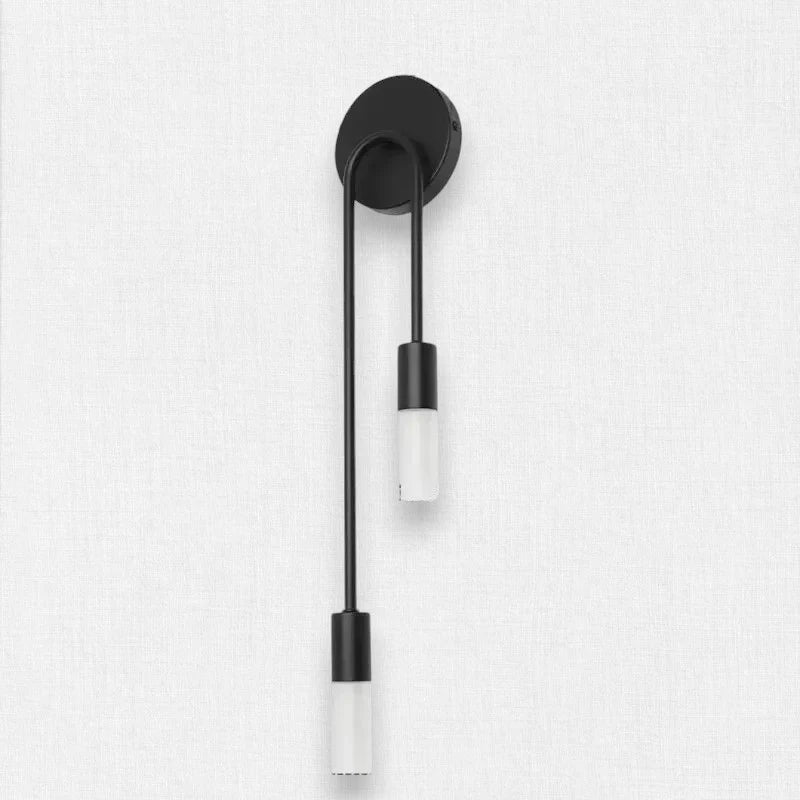 Brass Wall Light | Double G9 Sconce with Frosted Glass and Long Arched Tubes