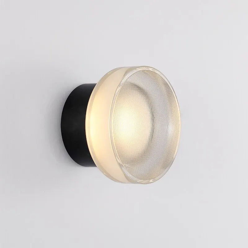 Modern Glass Wall Light | LED Nordic Round Glass Sconce with Acrylic Shade