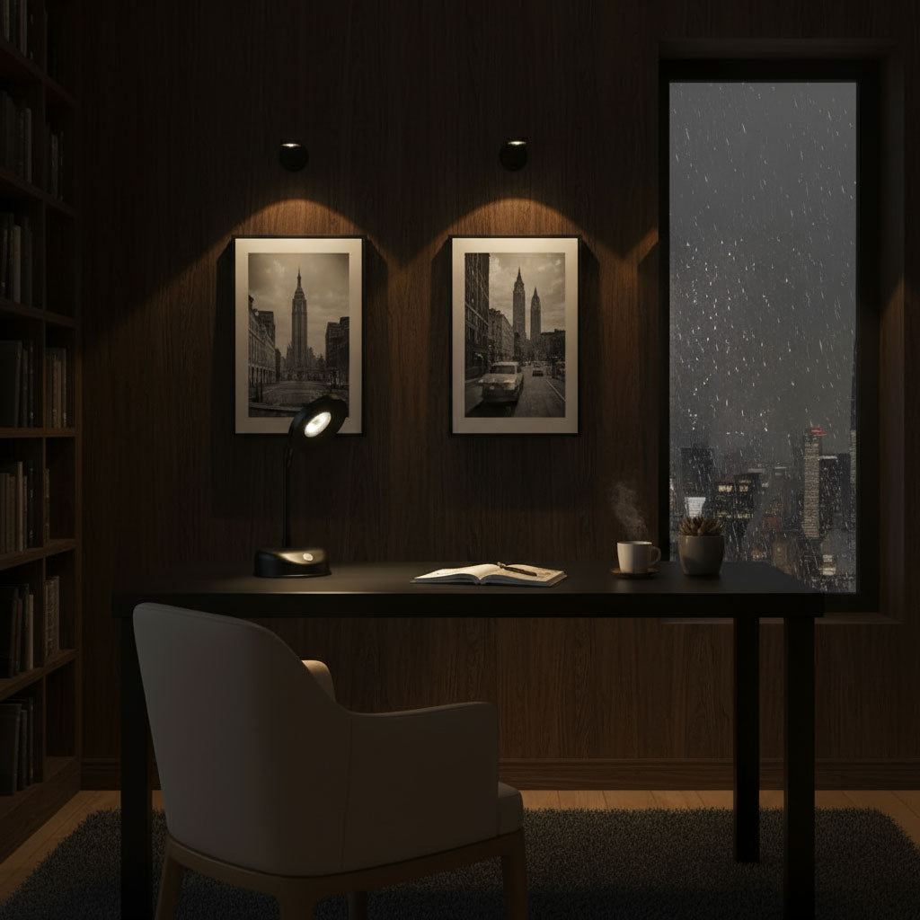 Stick-On Rechargeable Wall Spotlight | Rotatable Minimal LED Sconce & light sensor