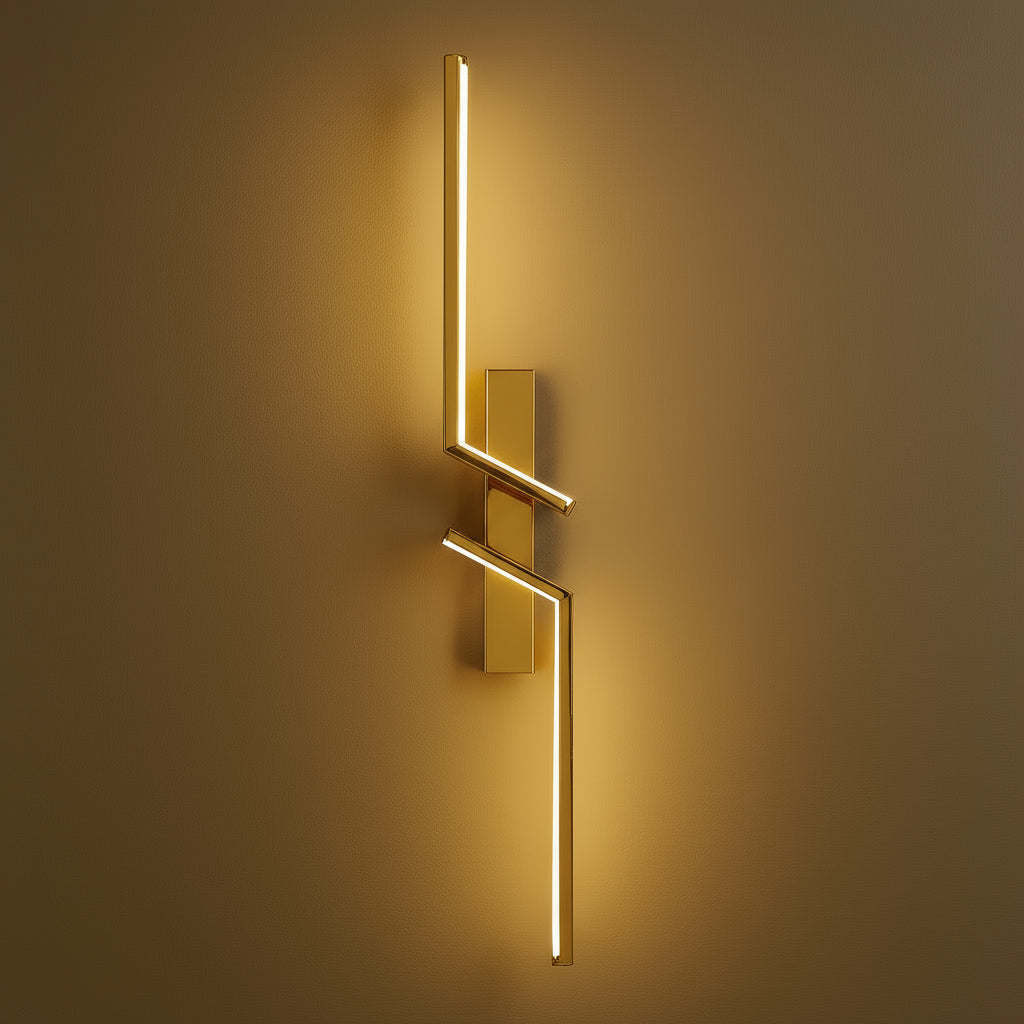 Contemporary Wall Light | Aluminum Sconce with Dual Zigzag LED Strips