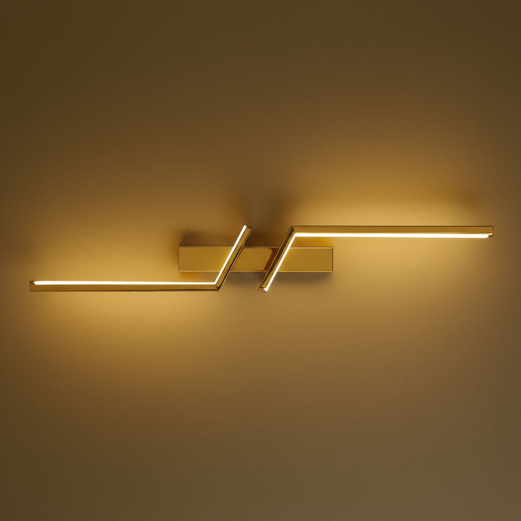 Contemporary Wall Light | Aluminum Sconce with Dual Zigzag LED Strips