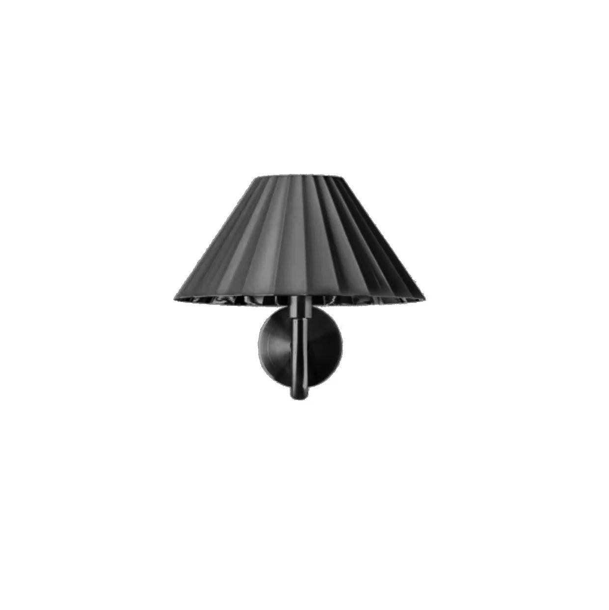 Rechargeable Wall Light | Brass Sconce with Pleated Metallic Shade