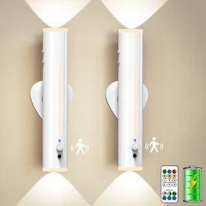 Stick-On Rechargeable Wall Light | Slim Metal Tube with Remote & Light Sensor