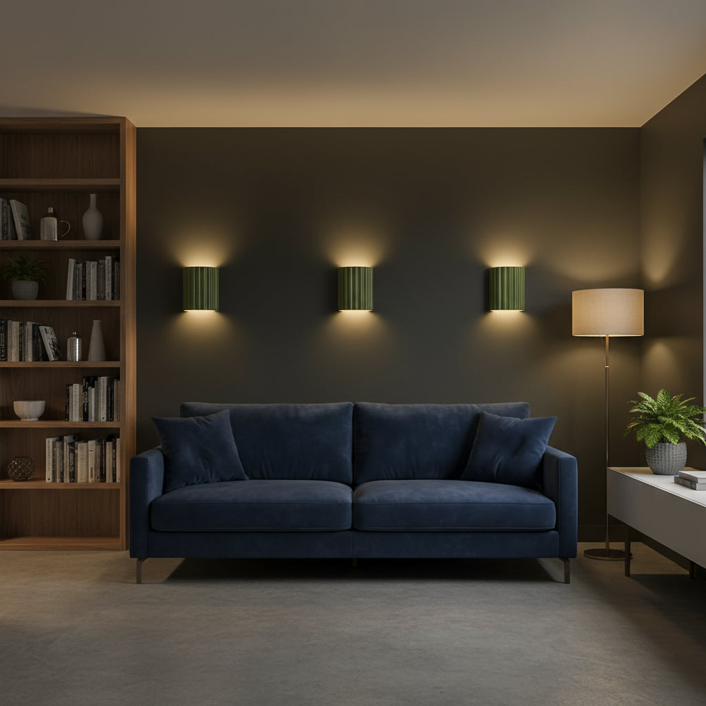 Modern Wall Light | Modern Ribbed Resin Cylinder Sconce