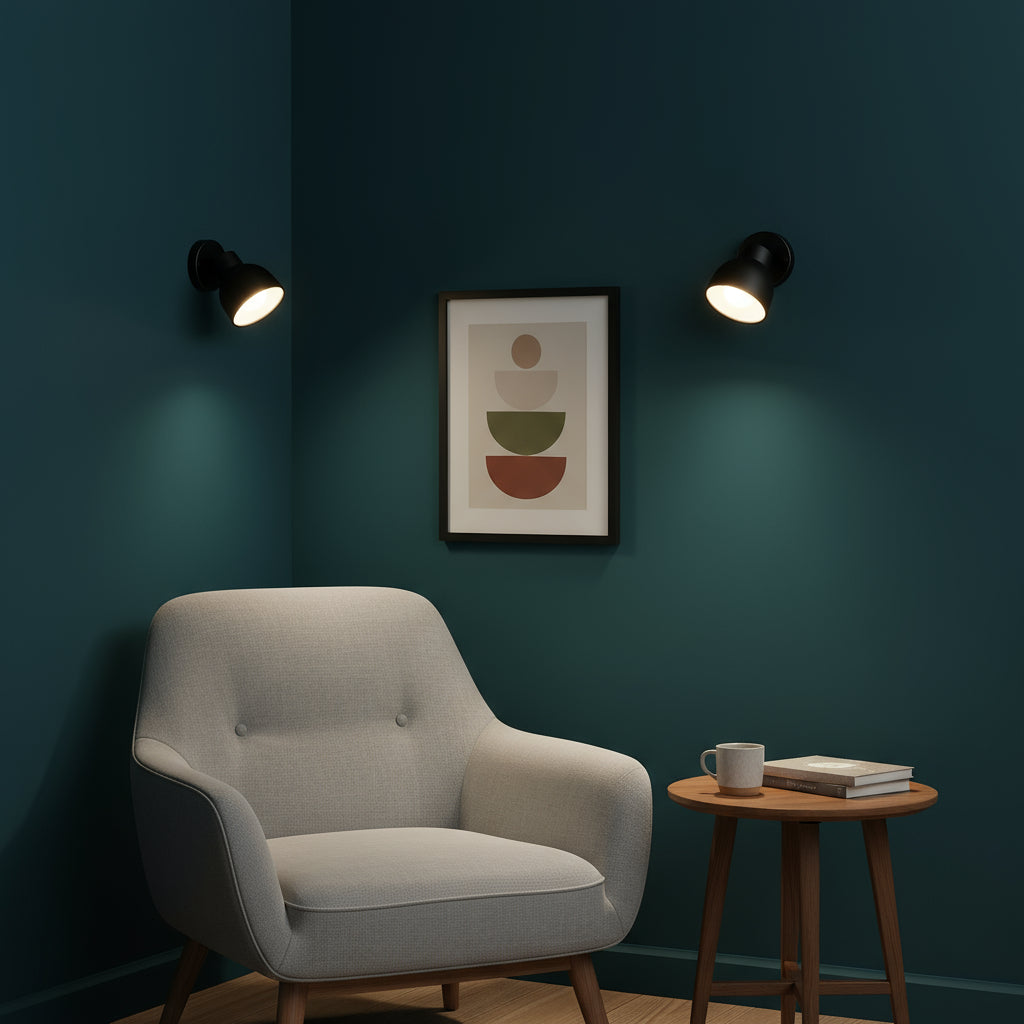 Rechargeable Wall Light | Compact Matte Black Spotlight with Magnetic Mount