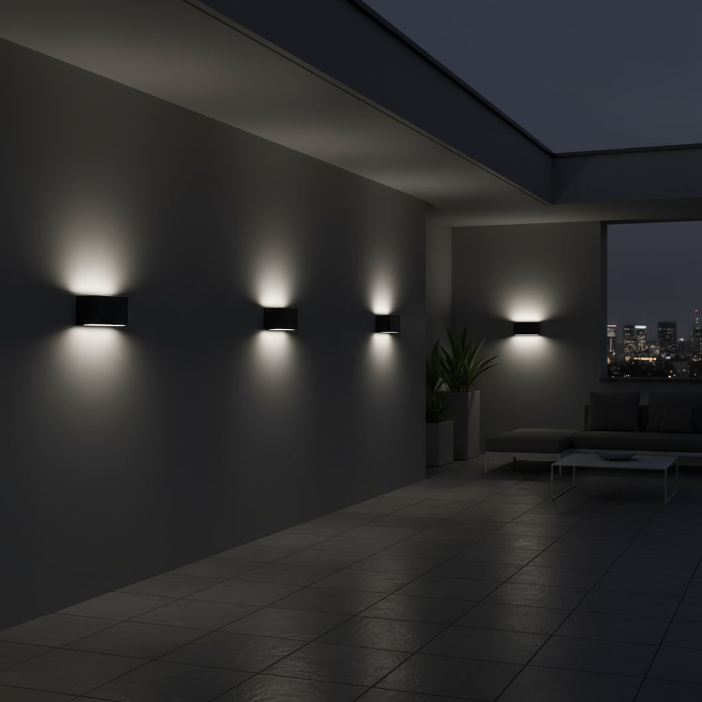 Modern Wall Light | Led Rectangular Up & Down Aluminum Sconce for Indoor & Outdoor Lighting