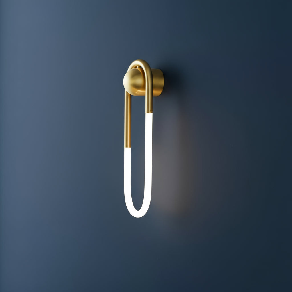 Brass Wall Light | Globe Glass Sconce with Vertical Rod