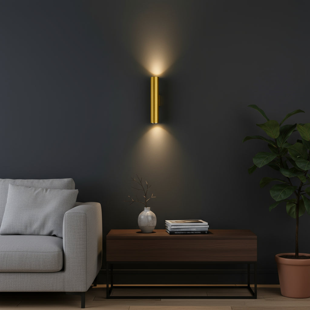 Modern Wall Light | Cylinder Minimalist Up & Down Aluminum Sconce