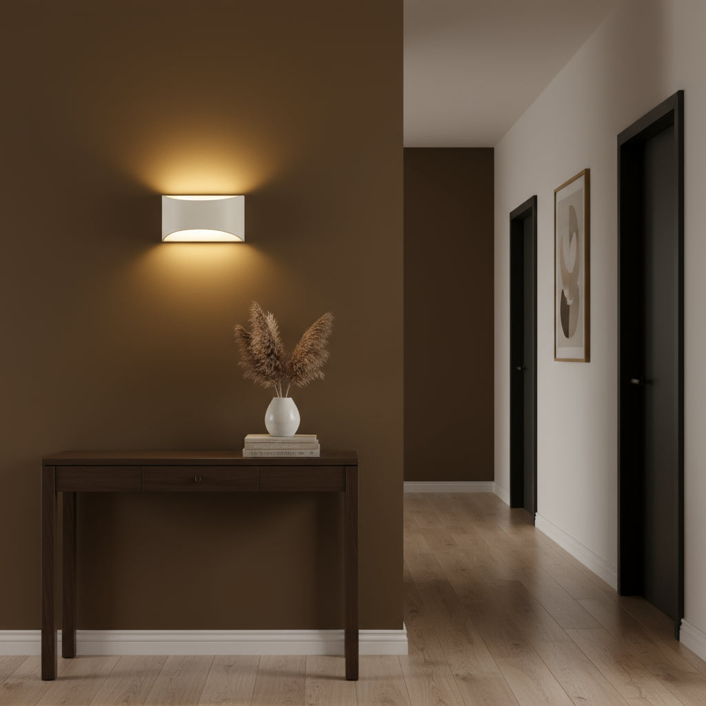 LED Wall Light | Curved Aluminium Up & Down Indoor Sconce