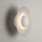 Art Deco LED Wall Light | Ribbed Aluminum Disc Sconce in White or Gold Finish