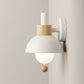 Modern Wall Light | Nordic Macaron Iron & Wood Sconce with Pull Switch