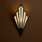 Art Deco Wall Light | Geometric Fan-Shaped Metal Frame with Fabric Shade