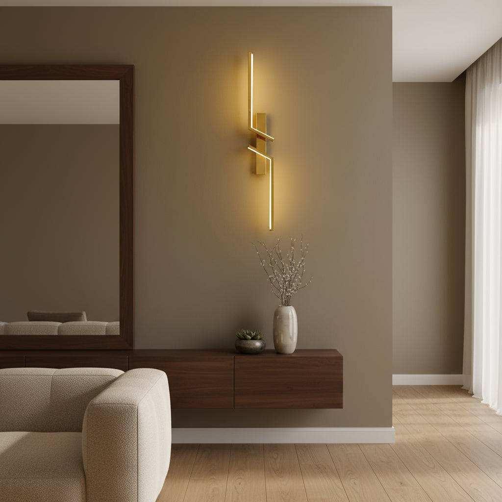 Contemporary Wall Light | Aluminum Sconce with Dual Zigzag LED Strips