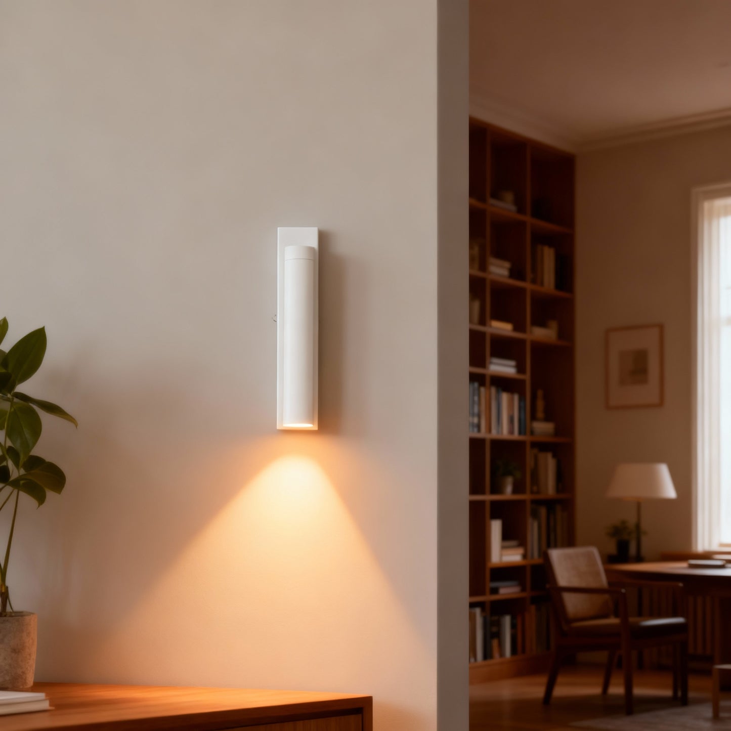 Stick-On Wall Light | Adjustable Cylinder LED Spotlight in Black or White 350° Rotatable