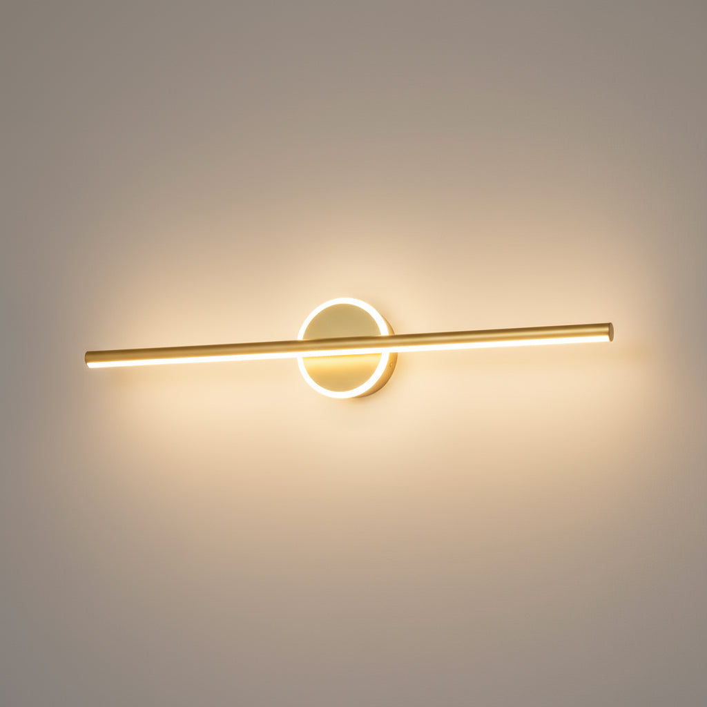 LED Wall Light | Minimalist Bar Sconce with Central Ring Design