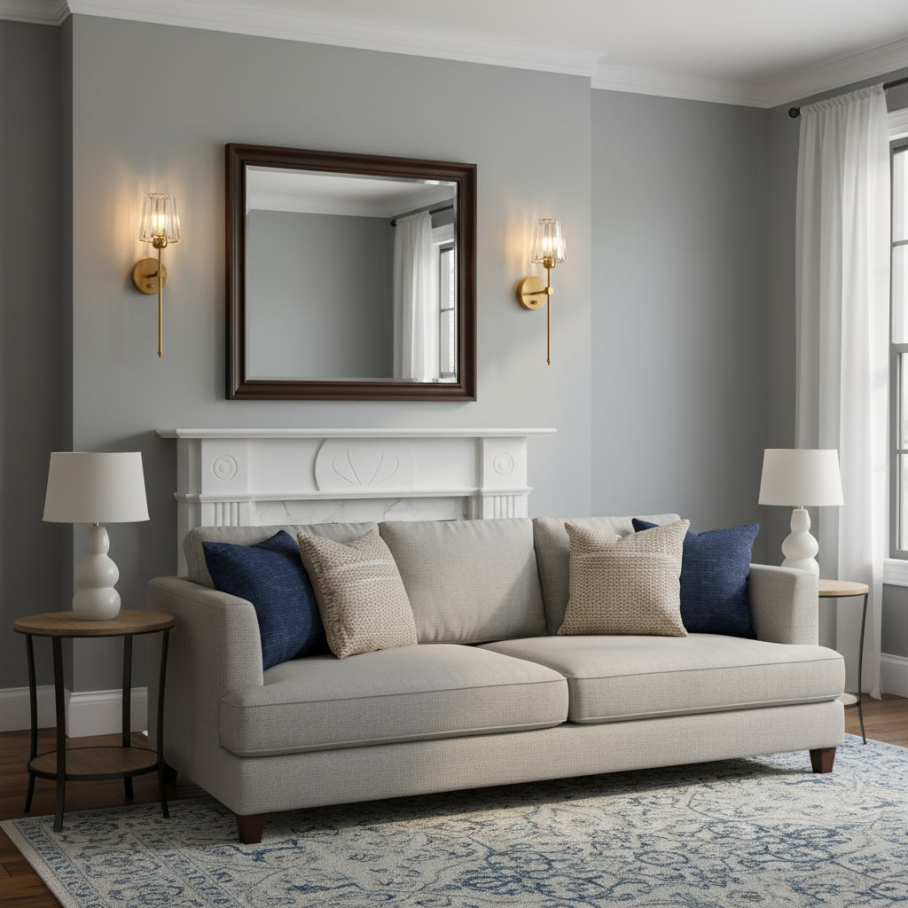 Brass Wall Light | Dimmable LED Sconce with Clear Crystal Shade